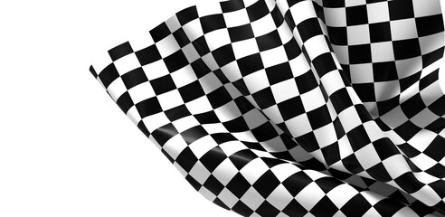 Fototapeta premium The checkered flag waves signaling the end of the race Victory is in sight