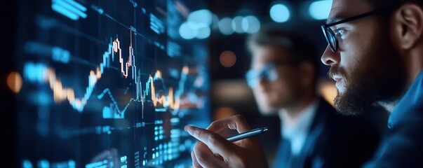 Obraz premium Business team analyzing charts and graphs in a conference room for yearend review, yearend recap, datadriven and strategic reflection