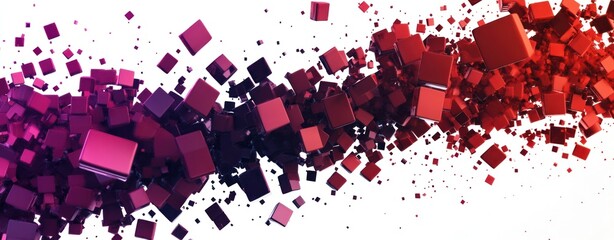 banner design of dark purple dots gradation from the left side against dark red squares gradation from the side of the frame