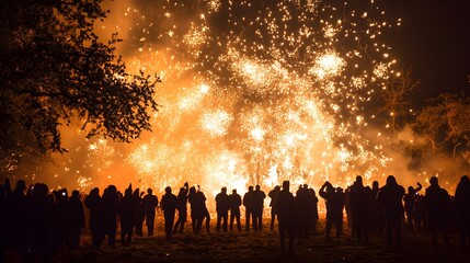 Fototapeta premium Commemorative Date, Guy Fawkes Night, Abstract Image, Texture, Pattern Background, Wallpaper, Cover and Screen for Smartphone, PC, Laptop, 9:16 and 16:9 Format