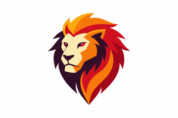 A beautiful lion mascot logo, Vector illustration of lion head in various color vector art illustration