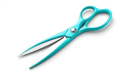 Bright turquoise scissors with stainless steel blades, perfect for crafting, school supplies, or office use.