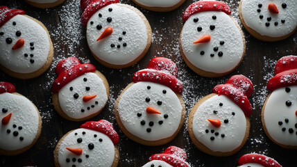 Obraz premium christmas cookies with snowman theme
