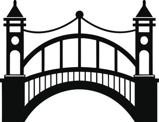 A wonderful Bridge silhouette vector art illustration design and icon and logo design with no background