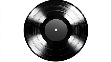 Obraz premium Classic black vinyl record showcasing a timeless design, perfect for music lovers and vintage collections.