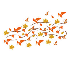 Vector Wind Blowing Autumn