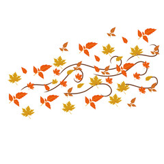 Vector Wind Blowing Autumn