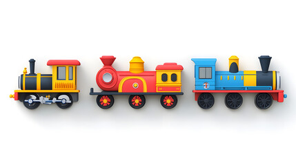 Naklejka premium 3d cartoon train isolated on white background