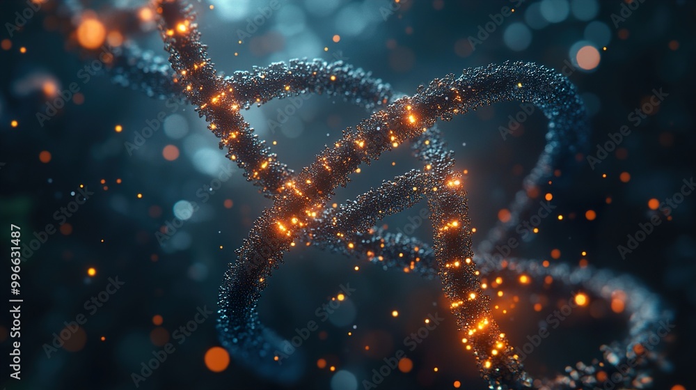 Canvas Prints glowing dna helix: a 3d render of the molecular structure