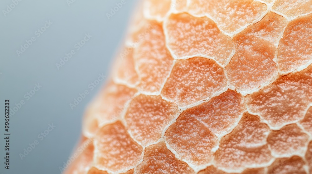Poster close-up of textured surface featuring intricate geometric patterns in soft peach tones, perfect for