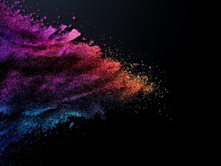 A cascade of sparkling fireworks in rainbow colors, lighting up the night, Rainbow Firework Sparkles, Dynamic celebration