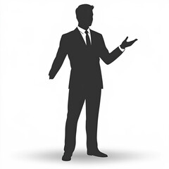 Obraz premium Salesman Silhouette, Illustration Isolated On White Background