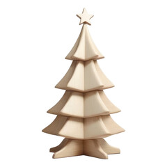 Fototapeta premium Vintage toy, wooden Christmas tree. Isolated from background for design.