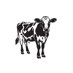Cow Silhouette icon illustration Vector White Background cartoon