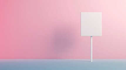 The yard sign is placed in a clean, spacious setting, featuring a soft pastel background that enhances its simplicity and potential for various uses