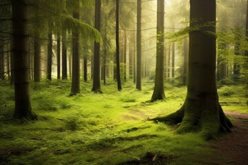 Fototapeta premium Forest nature green tree.