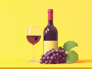 Celebratory Wine and Grapes Tabletop