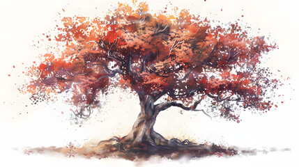 Oak tree fantasy Watercolor