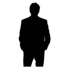 Man Wearing Jacket Silhouette Transparent Background – Vector Illustration for Logos, Icons, and Advertisements