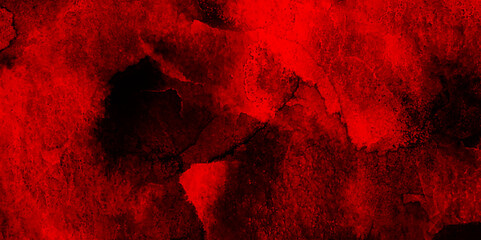 Abstract red and black watercolor background texture, The wall of the building with cracks. Dark red marble texture background with high resolution,  Old rough concrete distressed texture. 