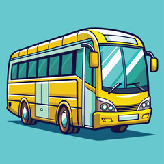 Colorful School Bus Icons – Vector Illustration