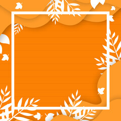 orange autumn background frame with leaves