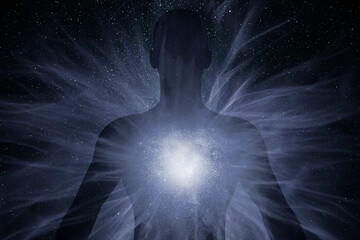 illustration of human body with energy beams © quickshooting