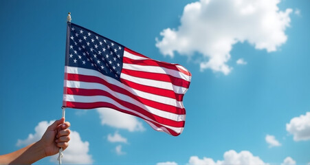 Fototapeta premium american flag on hands