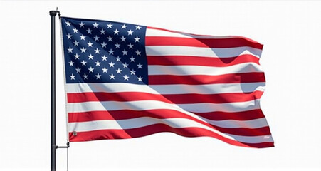 american flag isolated on white