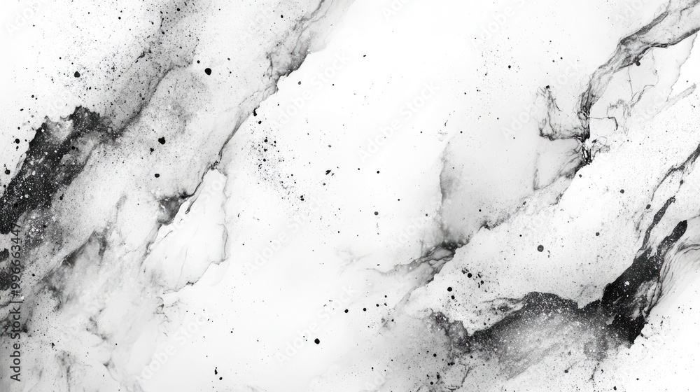 Poster Abstract white marble texture featuring gray splashes creating a luxurious background