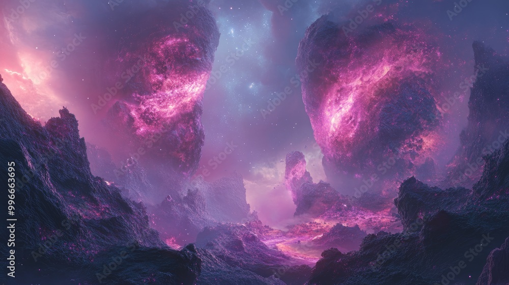 Poster Explore an intriguing digital realm featuring mesmerizing backdrop elements