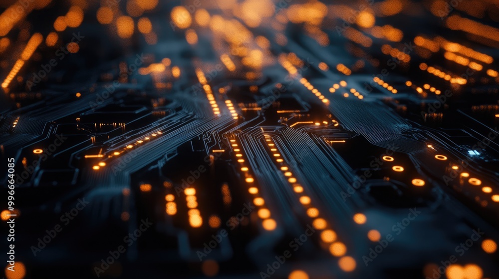 Poster Illuminated lines symbolizing large scale data transfer