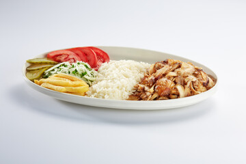 Turkish chicken doner with rice, Tavuk Döner