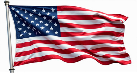 american flag isolated on white