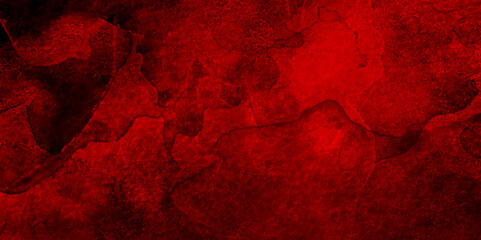 Abstract red and black watercolor background texture, The wall of the building with cracks. Dark red marble texture background with high resolution,  Old rough concrete distressed texture. 