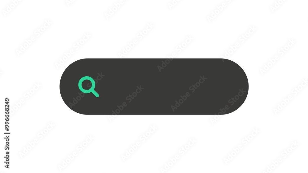Poster search bar engine query, isolated on transparent background with alpha channel