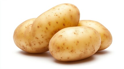 Three large potatoes are piled on top of each other