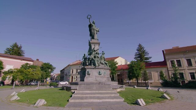 Arad, Romania 4k 25 fps gimbal stock video.