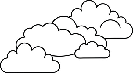 Fluffy Cloud on Sky Vector Art for Relaxing Kids Coloring Adventures
