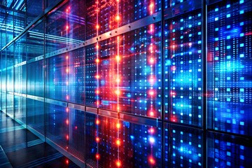 Futuristic Data Center Network Connectivity abstract background