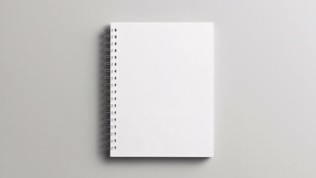 Spiral-Bound Notebook, Spiral bound notebook mockup template with Kraft Paper cover isolated on a white background