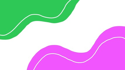 Aesthetic abstract background of green and purple waves