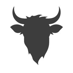 Cool Bull with Glasses Silhouette – Black and White Vector on Transparent Background for Logos and Stickers