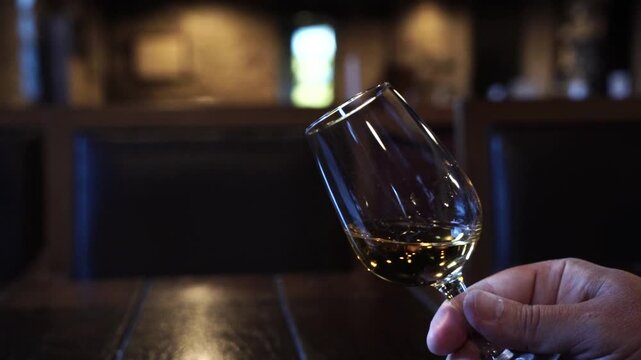 port wine testing, glasses with drink