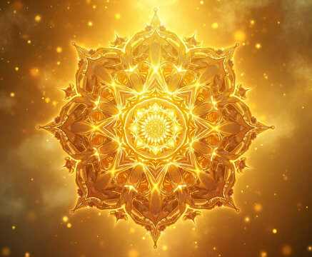Gold, yellow Mandala solar plexus - AI generated