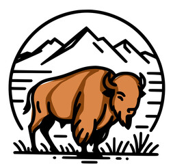 Outline of bull wild boar illustration