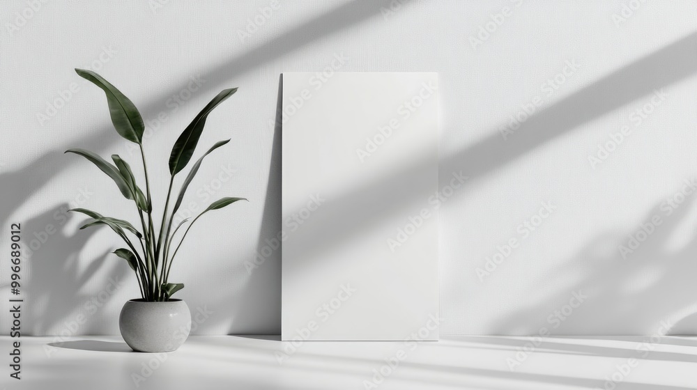 Poster a sleek standing brochure mockup elegantly displayed against a soft backdrop emphasizing its minimal