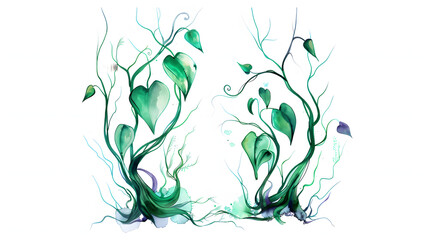 Glowvine fantasy plants Watercolor
