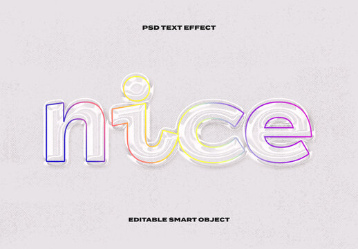 Outlined Rainbow Glossy Text Effect