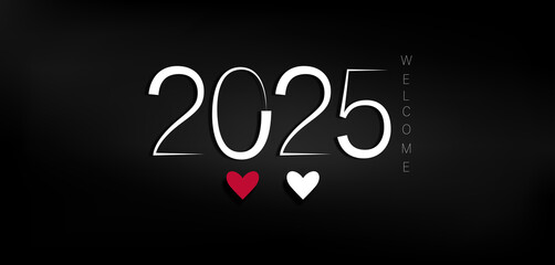 A festive Black background featuring the text Happy New Year 2025 in an elegant font, celebrating the new year